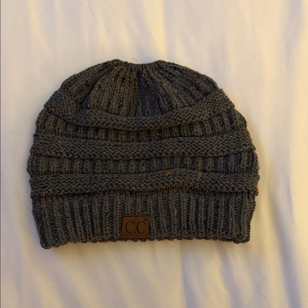 C.C Charcoal Speckled Knit Beanie
